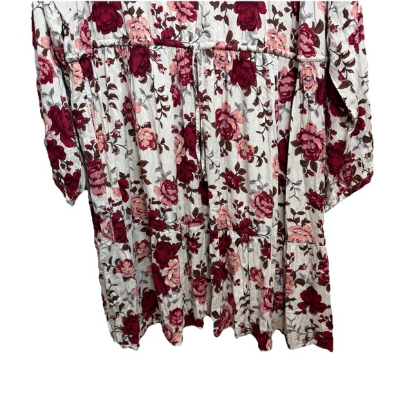 Torrid Dress Womens 4X Red Ivory Floral Skater Challis Fairy CottageCore - Picture 3 of 10